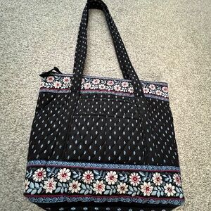 Vera Bradley quilted navy blue Tote Bag with matching wallet